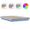 vidaXL Bedframe met LED-verlichting grijs sonoma eiken 135x190 cm