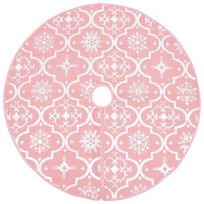 vidaXL Kerstboomrok luxe met sok 90 cm stof roze