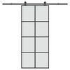 vidaXL Schuifdeur met beslag 90x205 cm ESG-glas en aluminium