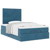vidaXL Ottoman bed met matrassen 120x200cm fluweel donkerblauw