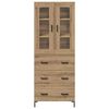vidaXL Hoge kast met lade 2 pcs Artisan Eiken Bewerkt hout