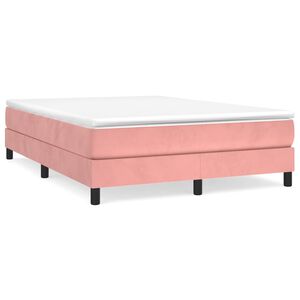 vidaXL Boxspring bed fluweel roze 140x190 cm