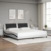 vidaXL Bedframe met LED zonder matras "Zadar" wit en zwart 200x200 cm