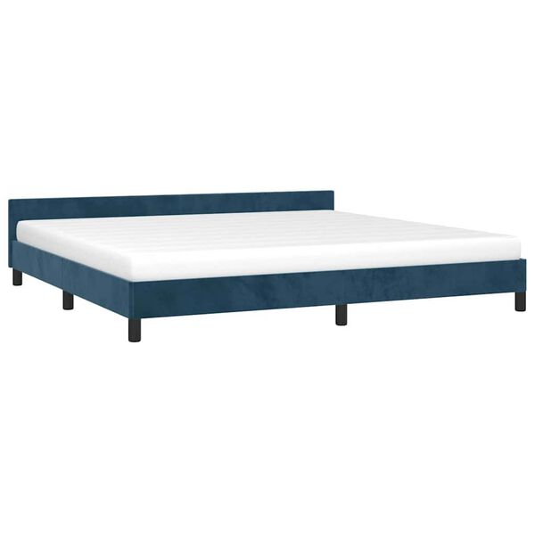 vidaXL Bedframe zonder matras 200x200 cm fluweel donkerblauw