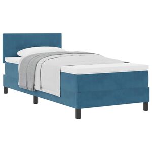 vidaXL Boxspringbed met matras Donkerblauw 100 x 200 cm Fluweel