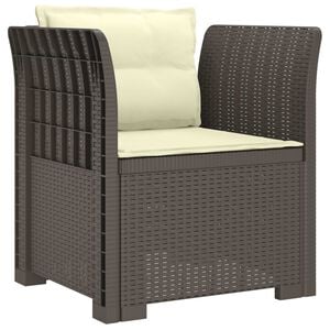 vidaXL E&eacute;npersoons Fauteuil met Kussens Rattan Look PP Lichtgrijs