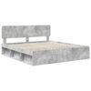vidaXL Bedframe met hoofdeinde Beton 200 x 200 cm Massief grenenhout