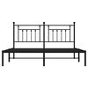 vidaXL Bedframe met hoofdbord metaal zwart 160x200 cm