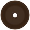 vidaXL Wastafel rond 40x15 cm keramiek mat donkerbruin