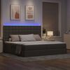 vidaXL Opbergbed met LED met matras Taupe 200 x 200 cm Polyester