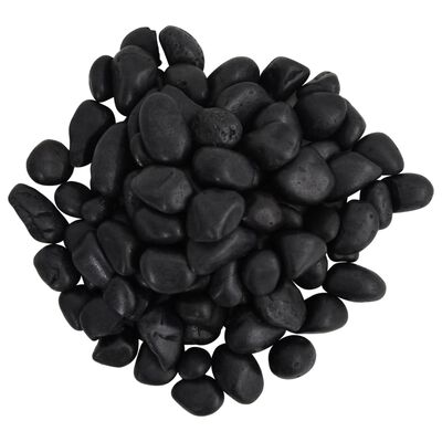 vidaXL Kiezelstenen gepolijst 2-5 cm 10 kg zwart