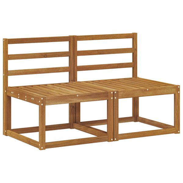 vidaXL 2 Stuk Buiten Midden Sofa Massief Acaciahout Naturel
