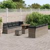 vidaXL Tuinbankenset met kussen 11 pcs Grijs poly rattan
