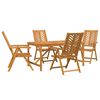 vidaXL Tuin eettafelset 5 st Bruin Massief Acaciahout