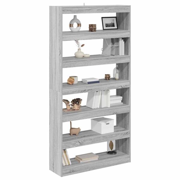 vidaXL Boekenkast Grijs Sonoma 100 x 30 x 198 cm Bewerkt hout