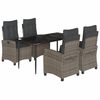 vidaXL 5-delige Tuinset met kussens poly rattan grijs