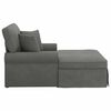 vidaXL Chaise Lounge met Rok met kussen Donkergrijs 91 x 157 x 91 cm