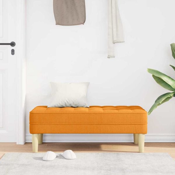 vidaXL Bank met kussen Donkergeel 113 x 57 x 39 cm Stof