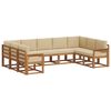 vidaXL Buiten bankenset 9 st Natuurlijk en Beige