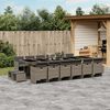 vidaXL 17-delige Tuinset met kussens poly rattan grijs