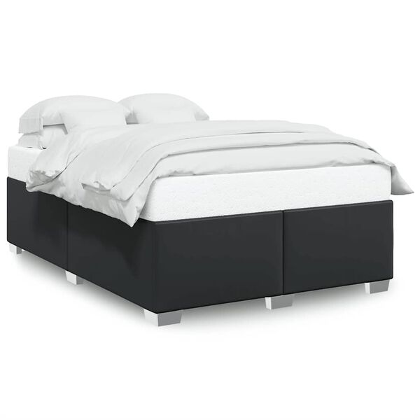 vidaXL Bedframe zonder matras 137x190 cm kunstleer zwart