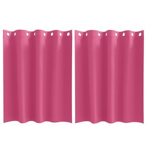 vidaXL Zwart-out Gordijnen met Ringen 2 pcs Felroze 140 x 140 cm