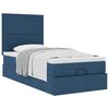 vidaXL Bed met matras 100x200 cm stof blauw
