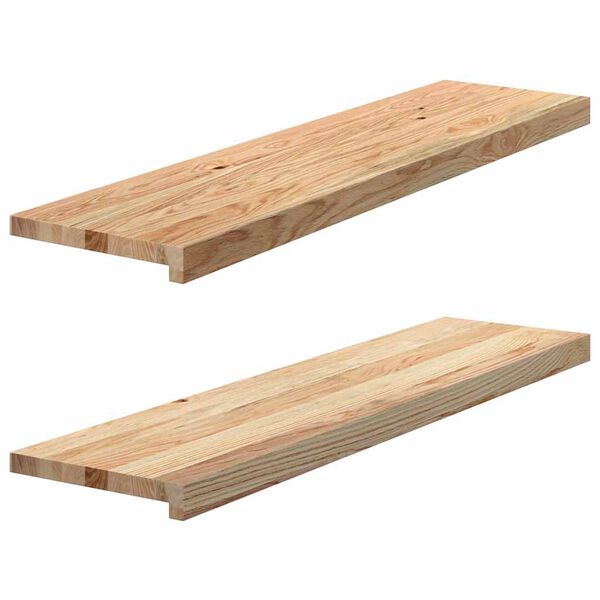 vidaXL Vensterbanken 2 st onbehandeld 100x25x2 cm massief eikenhout