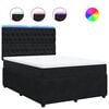 vidaXL Boxspring met matras fluweel zwart 140x190 cm