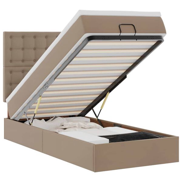 vidaXL Ottoman bed met matras en LED's 90x190cm kunstleer