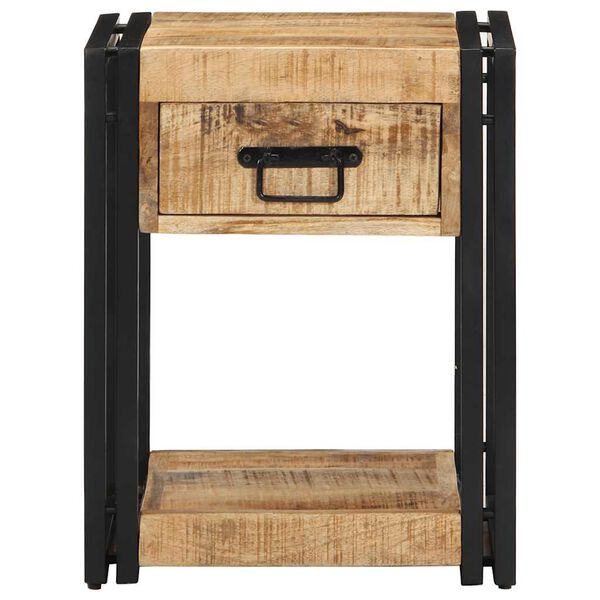 vidaXL Nachtkastjes 2 st 40x35x50 cm massief ruw hout mango