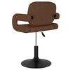 vidaXL Eetkamerstoel draaibaar stof bruin