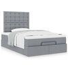 vidaXL Ottoman bed met matras 120x190 cm stof lichtgrijs