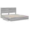 vidaXL Opslag bed met lade Grijs Sonoma 180 x 200 cm Bewerkt hout