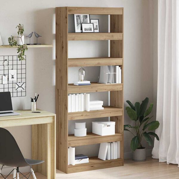 vidaXL Boekenkast Artisan Eiken 80 x 30 x 198 cm Bewerkt hout