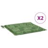 vidaXL Stoelkussens 2 st bladpatroon 40x40x4 cm stof
