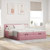vidaXL Ottoman bed met matrassen 200x200cm fluweel roze