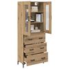vidaXL Hoge kast met lade 2 pcs Artisan Eiken Bewerkt hout