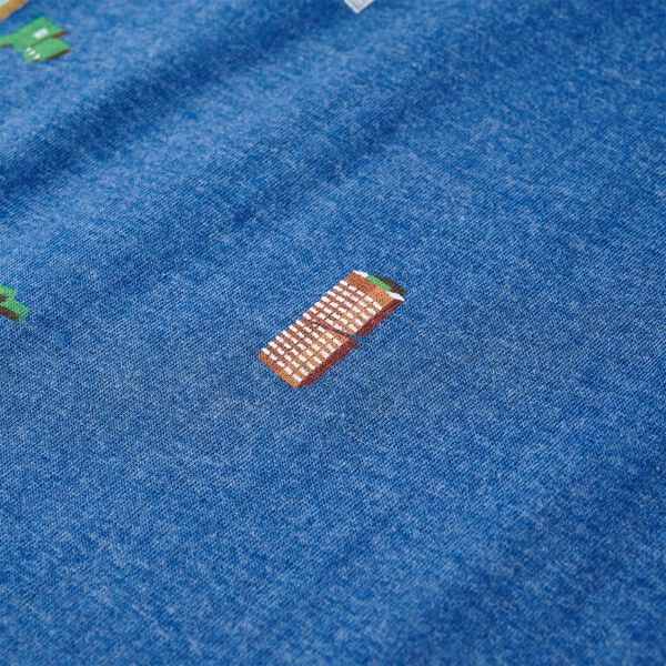 Kindershirt 104 gem&ecirc;leerd donkerblauw