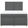 vidaXL Boxspring met matras stof donkergrijs 140x190 cm