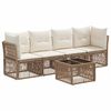 vidaXL Tuinbankenset 5 st Beige poly rattan