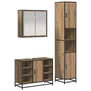 vidaXL Badkamermeubelset 3 st Artisan Eiken 80 x 33 x 60 cm