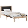 vidaXL Bedframe met hoofdeinde Zwart 90 x 200 cm Massief grenenhout
