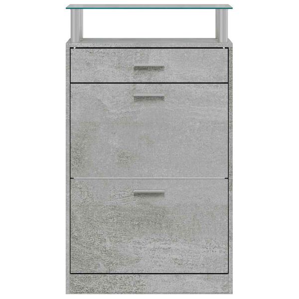 vidaXL Schoenenkast 63x24x104 cm bewerkt hout betongrijs
