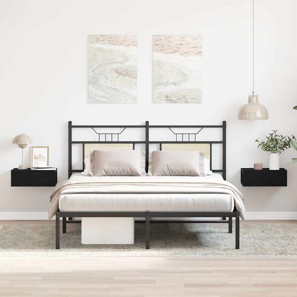 vidaXL Nachtkastjes zwevend 2 st 40x32x15 cm bewerkt hout zwart eiken