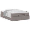 vidaXL Ottoman bed met matras 120x190 cm stof taupe