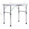 vidaXL Campingtafel inklapbaar 60x45 cm aluminium wit
