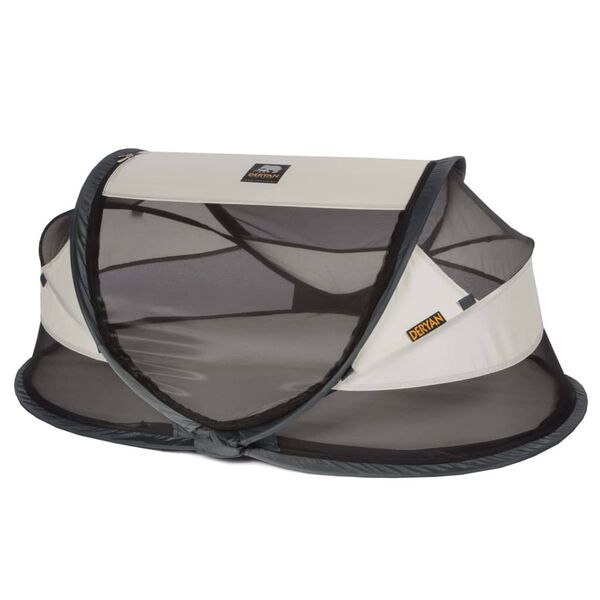 DERYAN Reisbedje pop-up Baby Luxe met klamboe crème