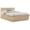 vidaXL Bedframe met hoofdeinde Sonoma Eiken 150 x 200 cm Bewerkt hout