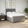vidaXL Boxspring met matras stof taupe 140x200 cm